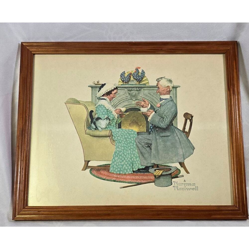 Vintage Print of Norman Rockwell's "Gaily Sharing Vintage Times